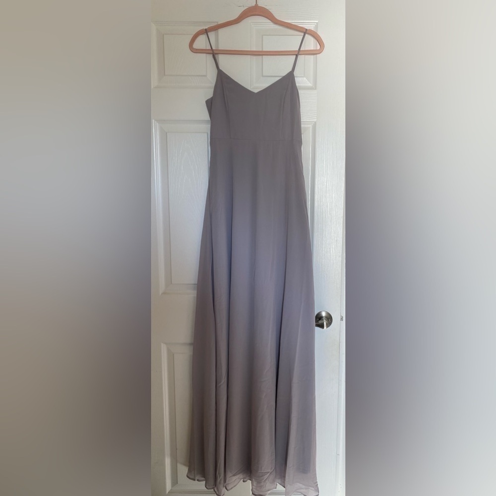 NWT Show Me Your Mumu Faith Maxi Dress Dove‎ Grey Chiffon Size Small